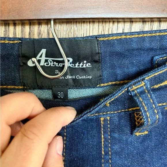 💙NEW Astro Bettie💙 1940s style Women's Dark Blue Denim Jeans - Picture 2 of 11